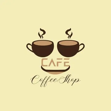 Cafe Cup Emblem Stock Illustration
