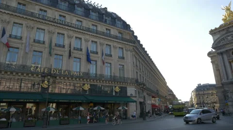Cafe De La Paix - Paris France - HD 4k+ Stock Footage 40771302