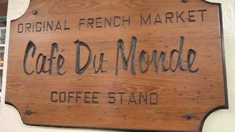 Cafe Du Monde Sign Vídeo Stock 71724922
