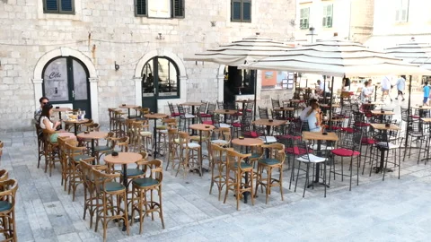 Cafe in Dubrovnik Stock Footage 148753173
