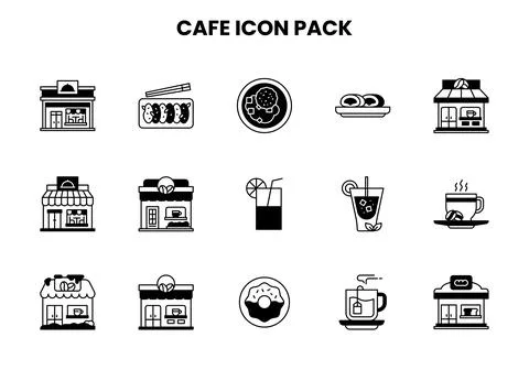 Cafe DuoTone Bundle Icons Pack Stock Illustration