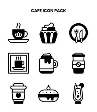 Cafe DuoTone Graphics Icons Pack イラスト素材