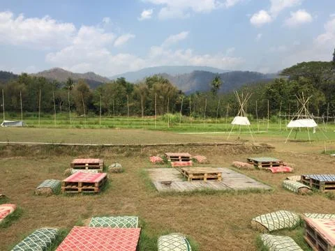 Cafe Farm setting in Chiang Mai _ thailand Stock Photos
