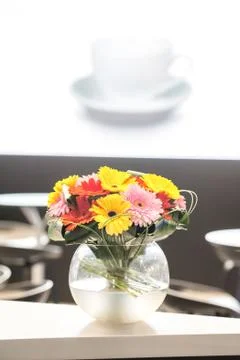 Cafe flowers Stock Photos