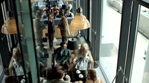 Cafe full of people. Stock Footage 61157933