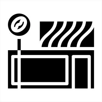Cafe glyph icon vector illustration isolated on white background Stock Illustration