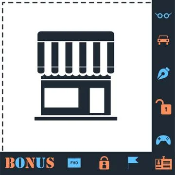 Cafe icon flat Stock Illustration