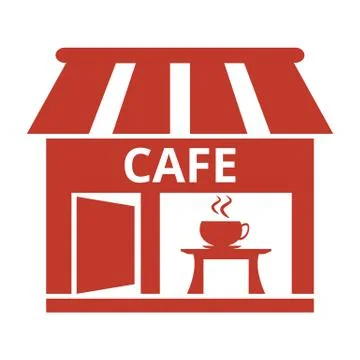 Cafe icon on white background. Stock Illustration