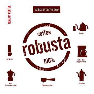Cafe Icons Set. Ways to make coffee Stock-Illustration