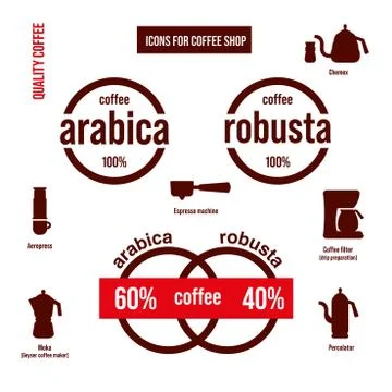 Cafe Icons Set. Ways to make coffee Stock Illustration