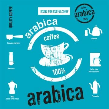 Cafe Icons Set. Ways to make coffee Stock Illustration