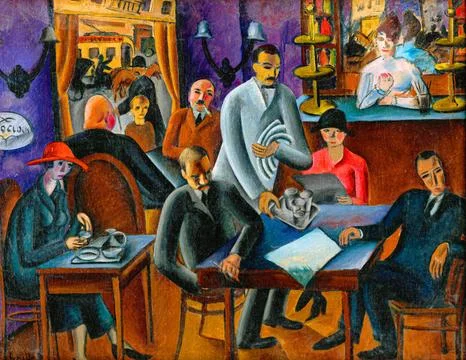 In the cafe.. Stock Illustration