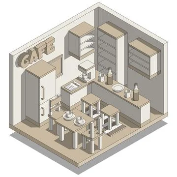 Cafe. Stock Illustration