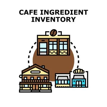 Cafe ingredient inventory management concept vector Stock Illustration