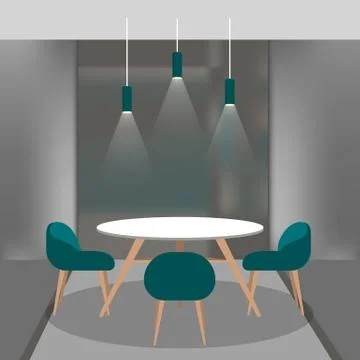 Cafe inteior. People sitting at the table Stock Illustration