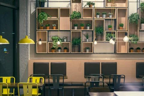 Cafe Interior Room Design Fotos de archivo