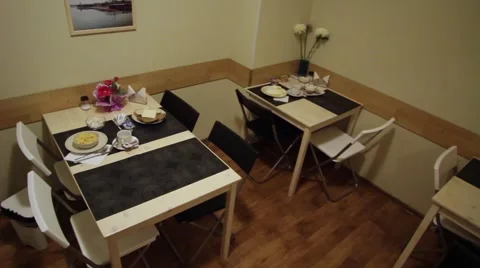 Cafe interior with tables and serving Video stock 45860603