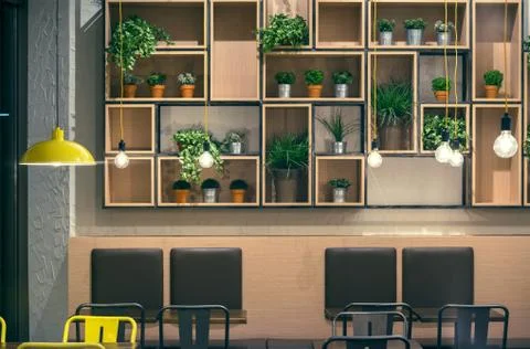 Cafe Interior Wall Design Stock Photos