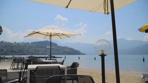 Cafe By The Lake Stock Footage 112085461