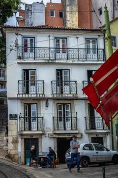 Cafe in Lisbon Stock Photos