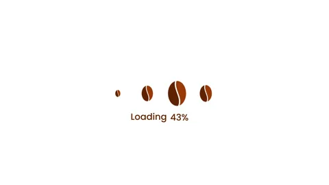 Cafe Loading Screen Animation Coffee Beans Loading Progress Stock Footage 330788468