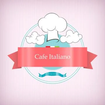 Cafe logo icon with toque in the clouds 스톡 일러스트