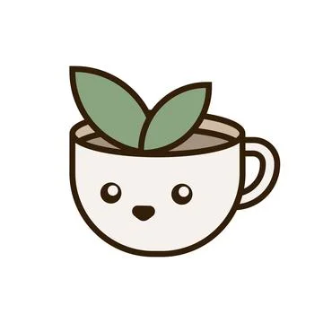 Cafe logo with rabbit and cup. a tea or coffee shop Stock Illustration