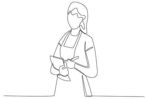 A cafe maid writes the menu Illustrazione stock