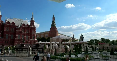 Cafe on the Manezh square, State Historical Museum Video stock 66193093