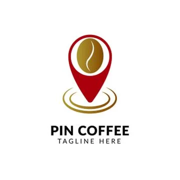 Cafe Map Pin icon vector Logo illustration and design. A culinary and drink l イラスト素材