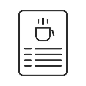 Cafe menu board icon in line design. menu board, coffee price list, restaurant Stock Illustration