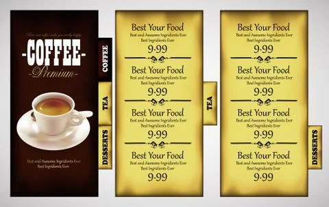 Cafe menu design Stock Illustration