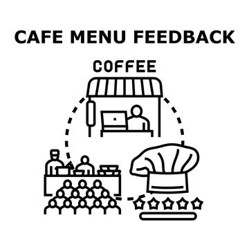 Cafe menu feedback and coffee tasting concept Stock Illustration