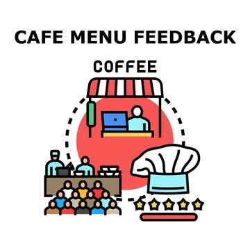 Cafe menu feedback and coffee tasting concept Stock Illustration