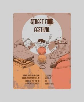 Cafe menu vector sweet desserts chocolate cupcake cheesecake and fast food Stock Illustration