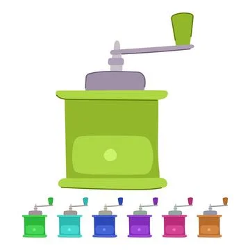 Cafe mill coffee grinder manual vector cartoon graphic Stock Illustration