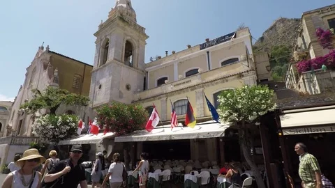Cafe mocambo in taormina Stock Footage 81222603
