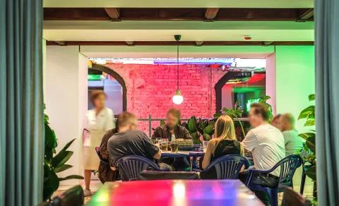 Cafe in modern style Stock Photos
