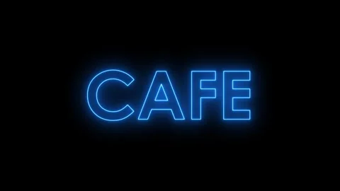 Cafe neon sign advertisement text An animated neon "CAFE" text sign glowing.. Stock Footage 340003280