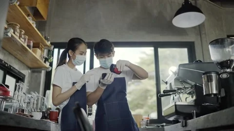 Cafe New Normal Stock-Footage 147357096