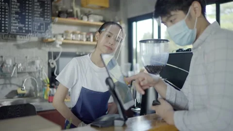 Cafe New Normal Stock Footage 147361874