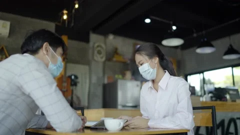 Cafe New Normal Stock Footage 147362926