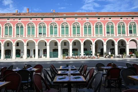 A cafe in the old town of Split in Croatia Stock-Fotos