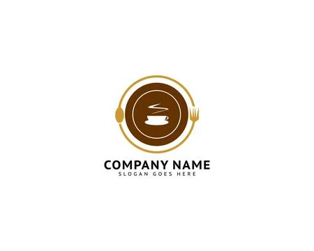 Cafe or restaurant logo template design vector Stock Illustration