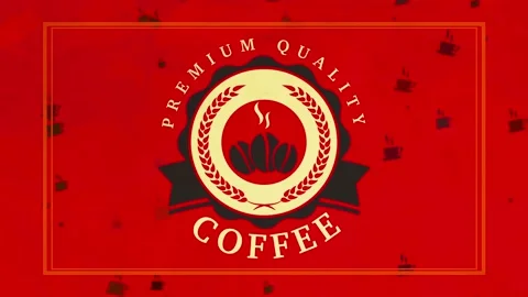 Cafe or store associate identity with stencil style burning coffee beans Stock Footage 130670665