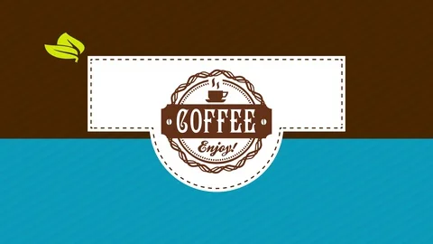 Cafe packaging with west typography and folding components with dotted lines as Stock Footage 128703283