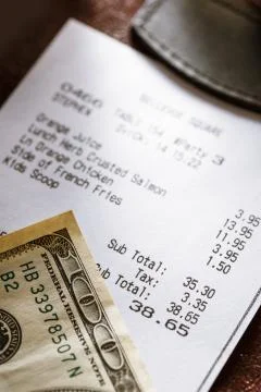 Cafe paper cheque Stock Photos