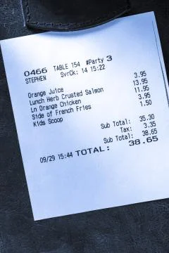 Cafe paper cheque Stock Photos
