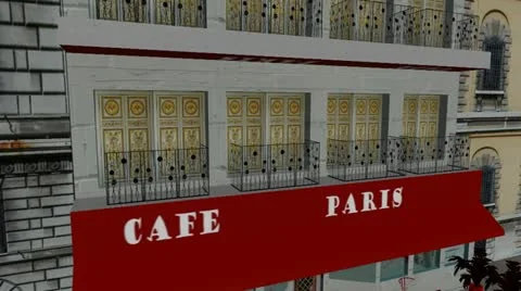 Cafe in Paris Animation Video stock 12718705