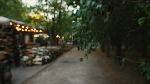 Cafe in the park defocused Video stock 273008122